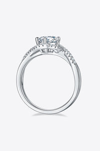 1 Carat Moissanite 925 Sterling Silver Crisscross Ring