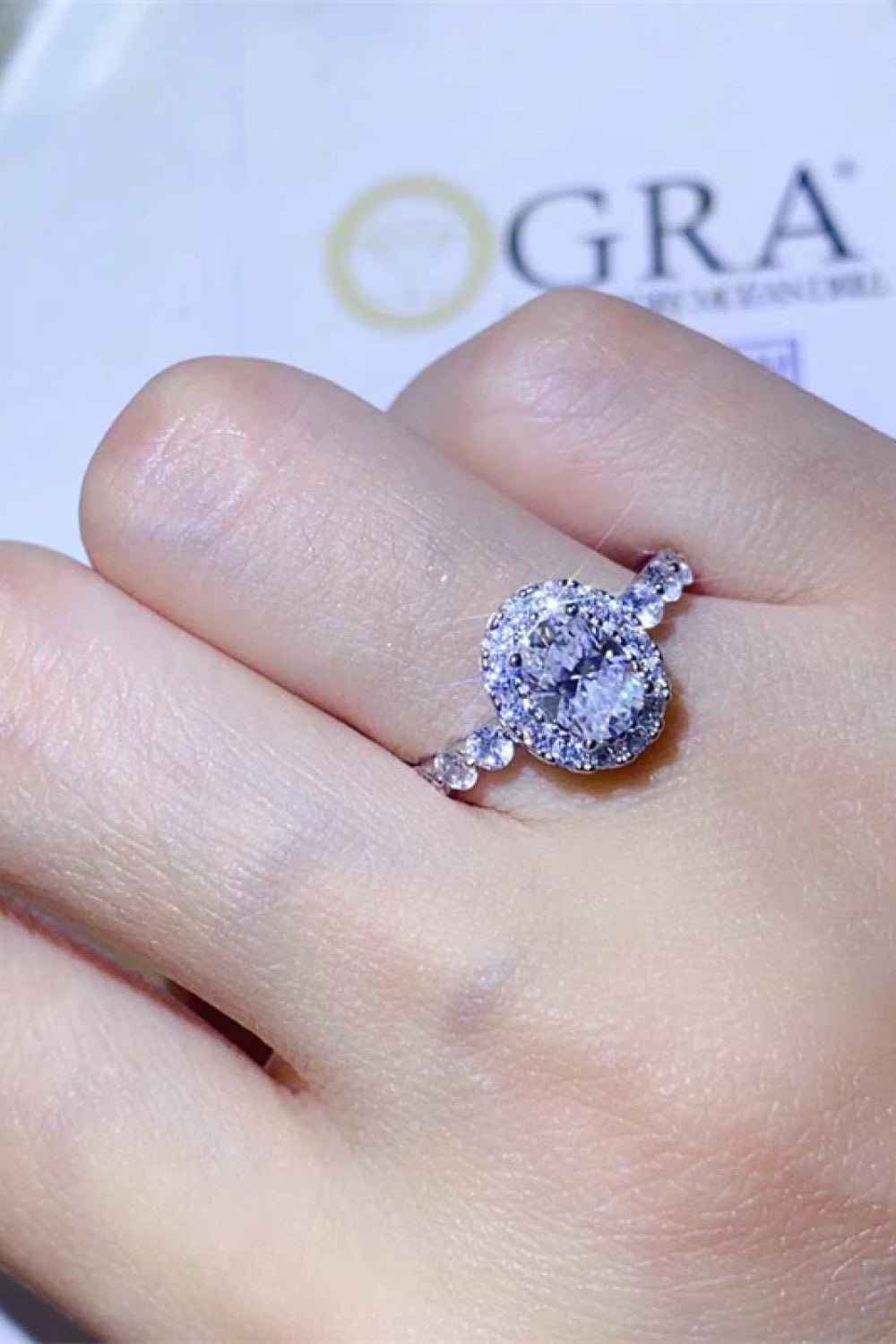 1 Carat Moissanite Halo Ring