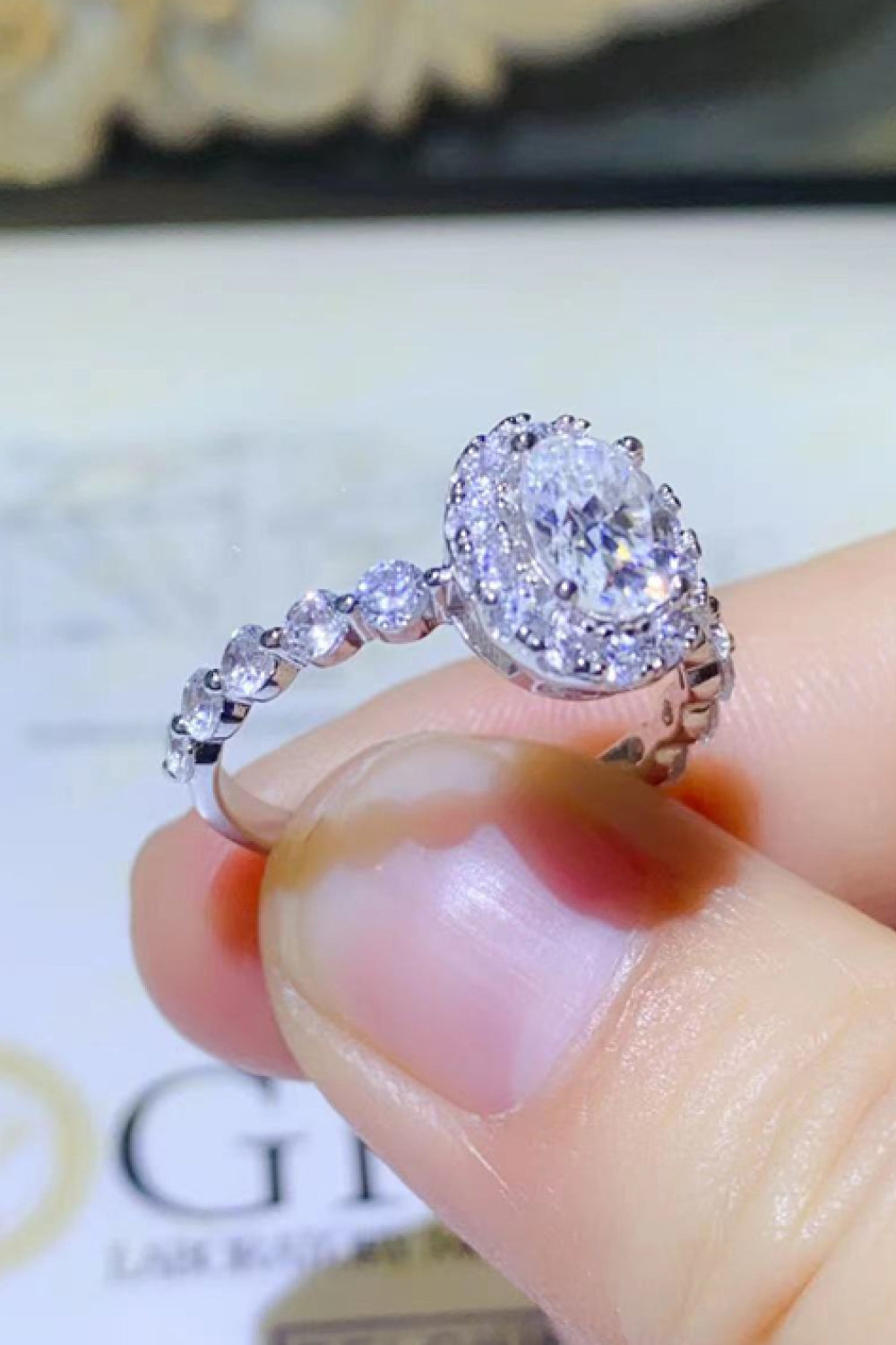 1 Carat Moissanite Halo Ring