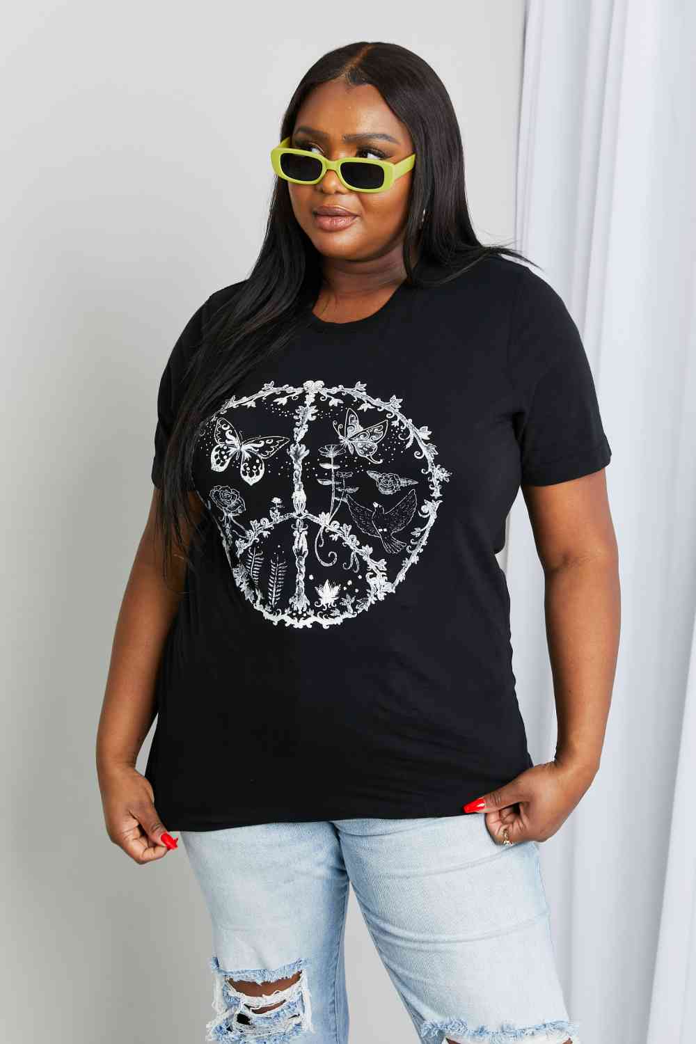 Full Size Butterfly Graphic Tee Shirt