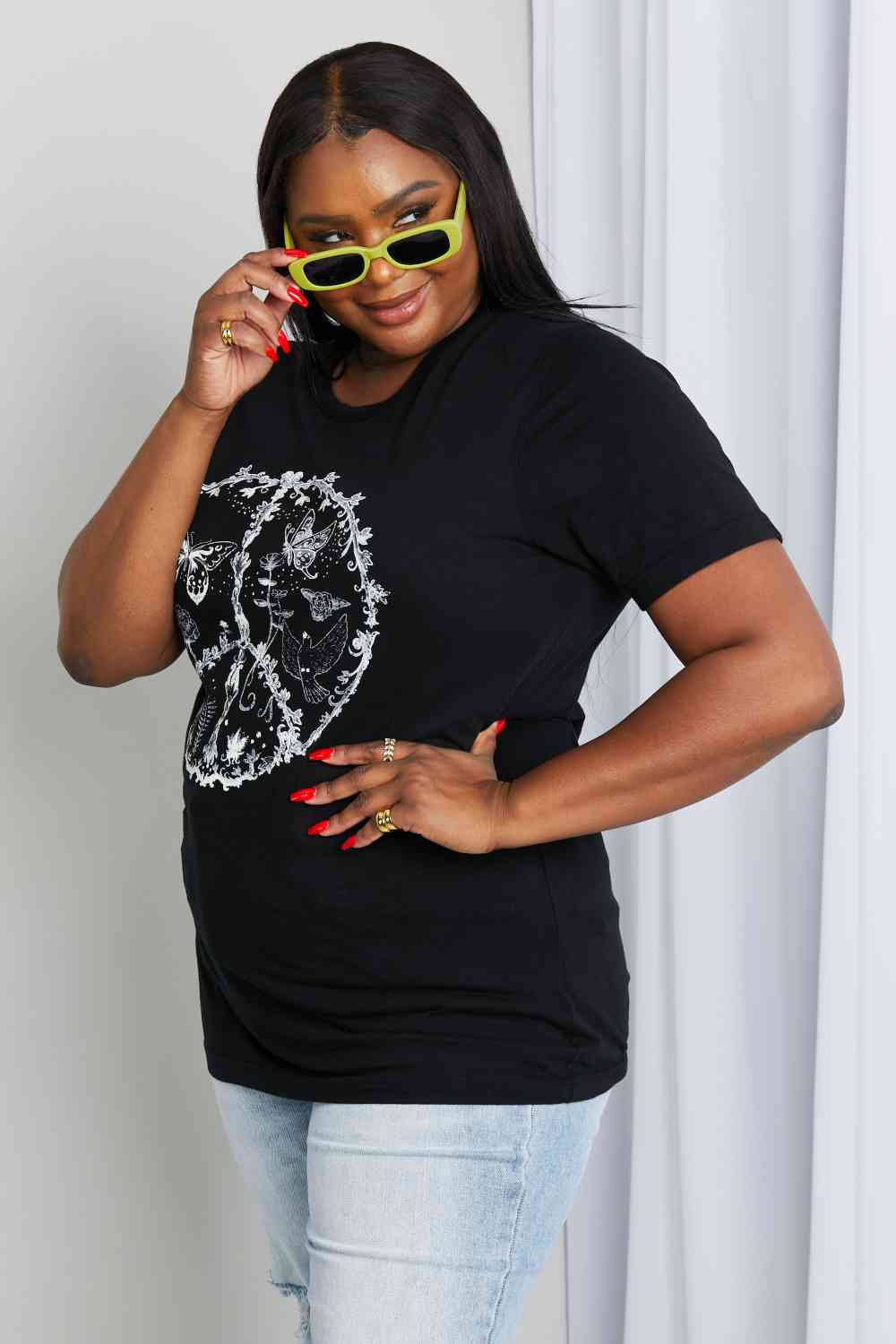 Full Size Butterfly Graphic Tee Shirt