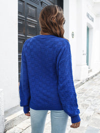 Plain Round Neck Dropped Shoulder Sweater