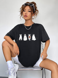 Short Sleeve Round Neck Ghost Graphic T-Shirt