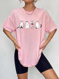 Short Sleeve Round Neck Ghost Graphic T-Shirt