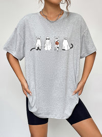 Short Sleeve Round Neck Ghost Graphic T-Shirt