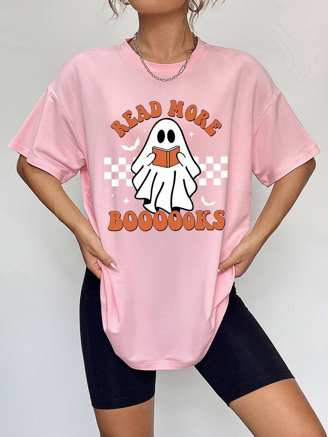 Round Neck Ghost Graphic T-Shirt