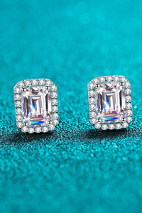 1 Carat Moissanite Square Stud Earrings
