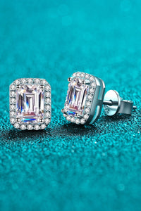 1 Carat Moissanite Square Stud Earrings
