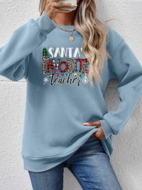 Letter Graphic Santa's Favorite Teacher Sweatshirt