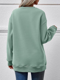 Letter Graphic Ma Ma Dropped Shoulder Sweatshirt