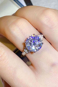 5 Carat Moissanite Sterling Silver Ring