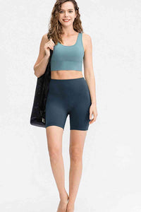 Wide Waistband Sports Shorts Lilac