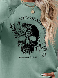 Round Neck Dropped Shoulder Graphic Sweatshirt