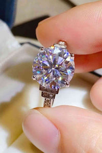 5 Carat Moissanite Sterling Silver Ring