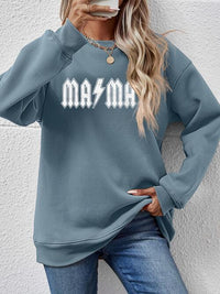 Letter Graphic Ma Ma Dropped Shoulder Sweatshirt
