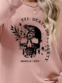 Round Neck Dropped Shoulder Graphic Sweatshirt