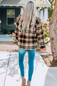 Plaid Button Front Shirt Jacket
