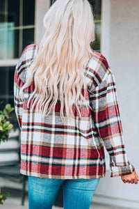 Plaid Button Front Shirt Jacket