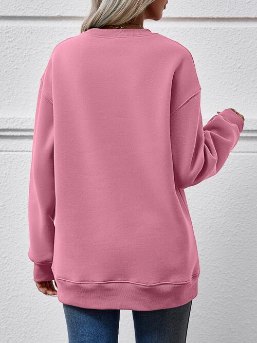 Letter Graphic Ma Ma Dropped Shoulder Sweatshirt