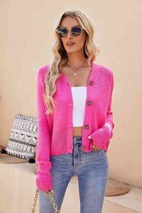 Button Up V-Neck Cardigan