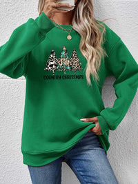 Dropped Shoulder Round Neck Graphic Sweatshirt