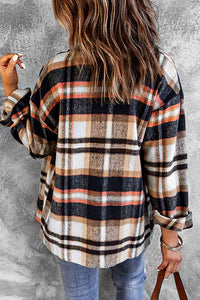 Plaid Button Front Shirt Jacket