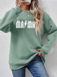 Letter Graphic Ma Ma Dropped Shoulder Sweatshirt