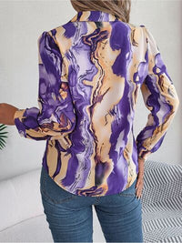 Pastel Printed Button Up Long Sleeve Shirt