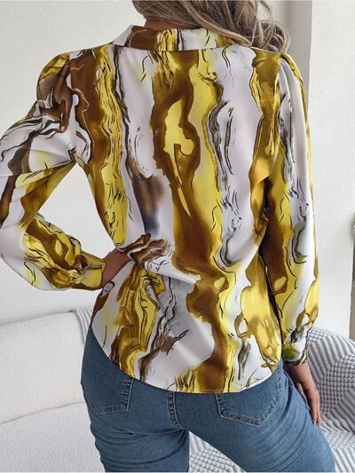 Pastel Printed Button Up Long Sleeve Shirt