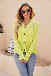 Button Up V-Neck Cardigan