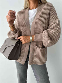 Open Front Drop Shoulder Cardigan
