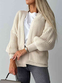 Open Front Drop Shoulder Cardigan