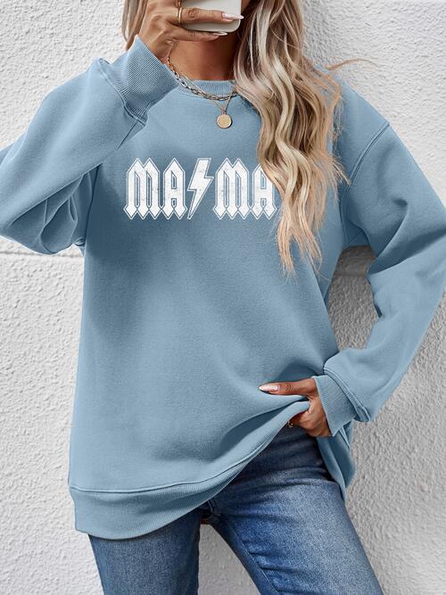 Letter Graphic Ma Ma Dropped Shoulder Sweatshirt