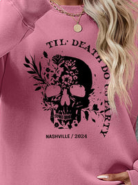 Round Neck Dropped Shoulder Graphic Sweatshirt