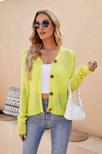 Button Up V-Neck Cardigan