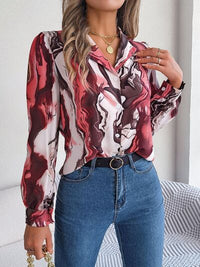 Pastel Printed Button Up Long Sleeve Shirt