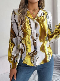 Pastel Printed Button Up Long Sleeve Shirt