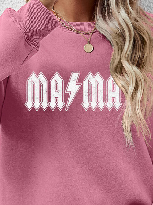 Letter Graphic Ma Ma Dropped Shoulder Sweatshirt