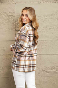 Plaid Button Front Shirt Jacket