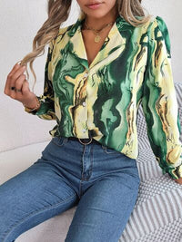Pastel Printed Button Up Long Sleeve Shirt