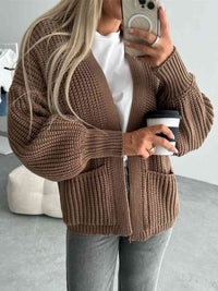 Open Front Drop Shoulder Cardigan