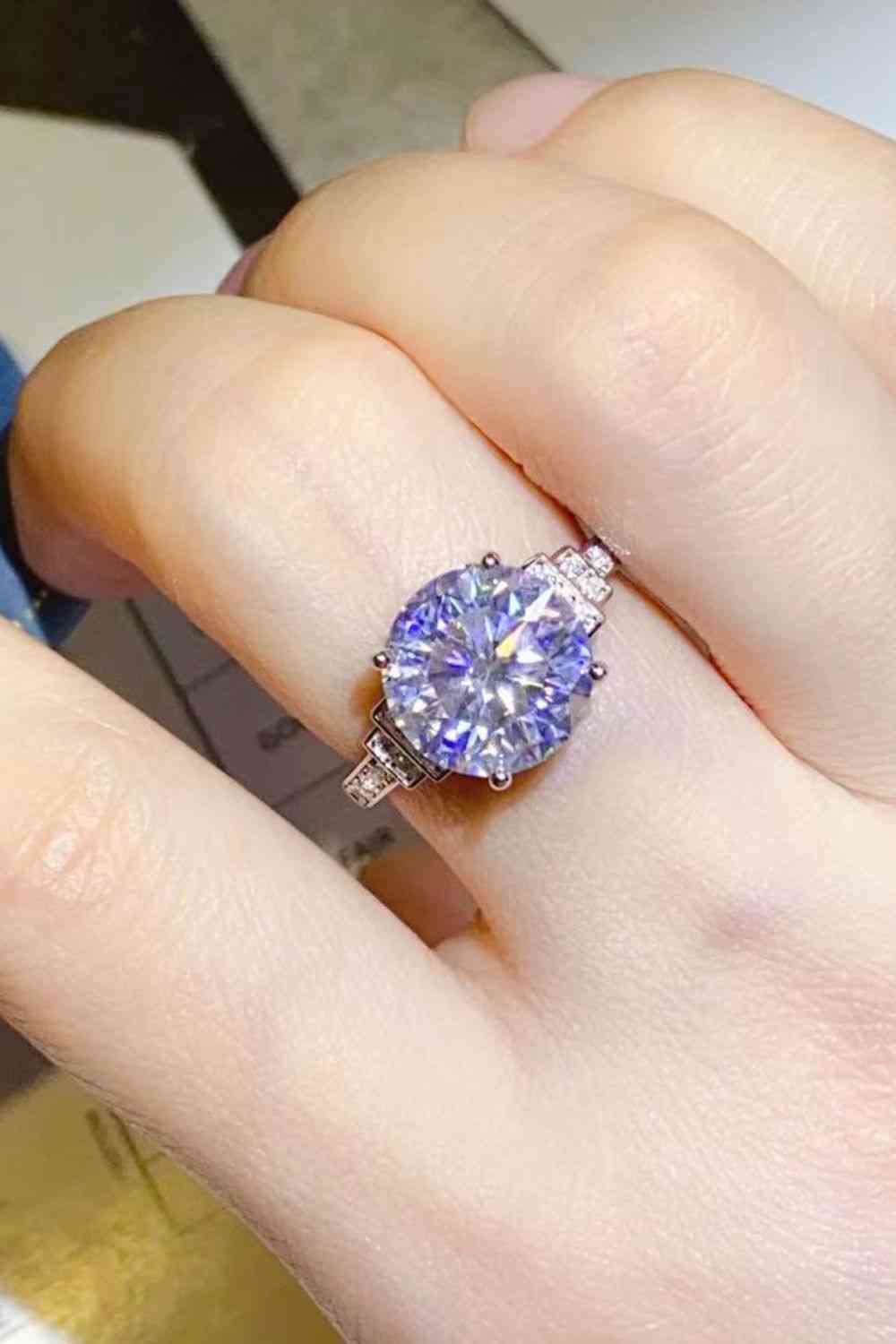 5 Carat Moissanite Sterling Silver Ring