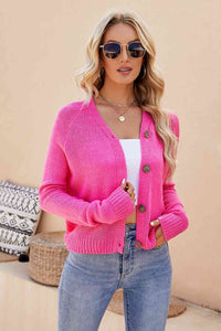 Button Up V-Neck Cardigan