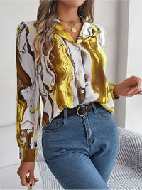 Pastel Printed Button Up Long Sleeve Shirt