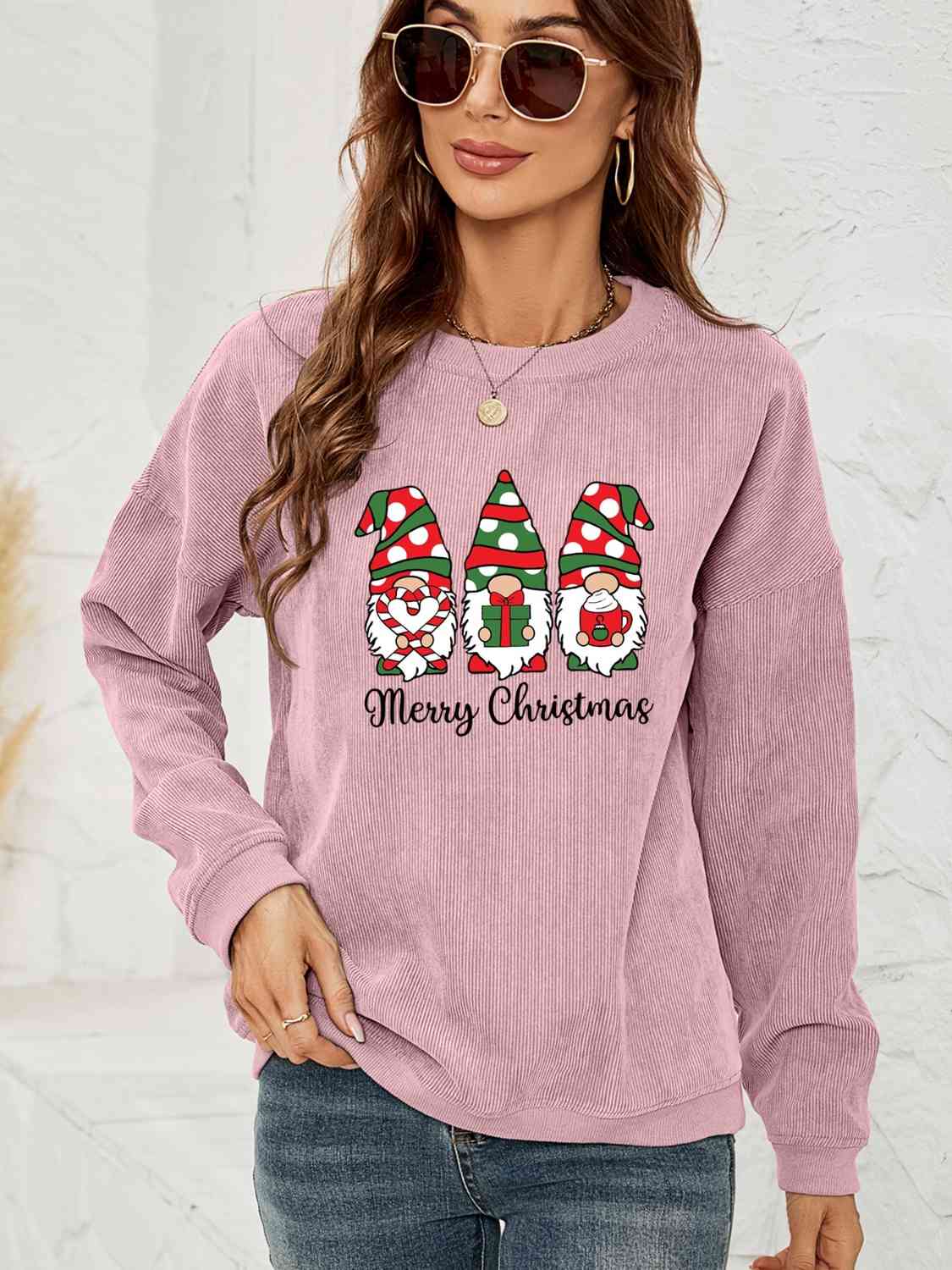 Merry Christmas Gnomes Graphic Sweatshirt