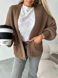 Open Front Drop Shoulder Cardigan