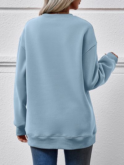 Letter Graphic Mom Dropped Shoulder Sweatshirt
