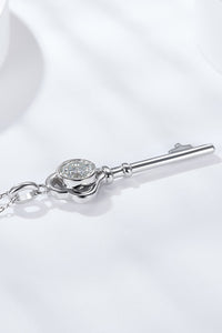 Sterling Silver Moissanite Key Necklace
