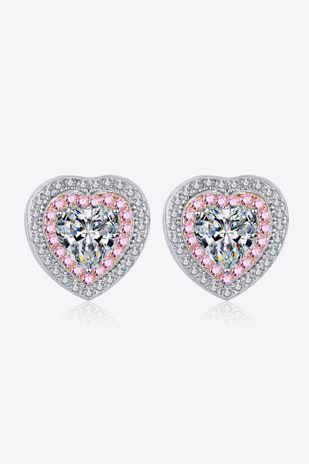 Heart-Shaped Moissanite Stud Earrings