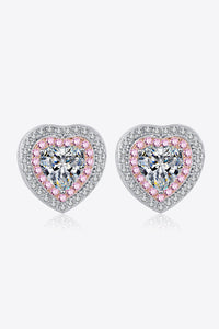Heart-Shaped Moissanite Stud Earrings